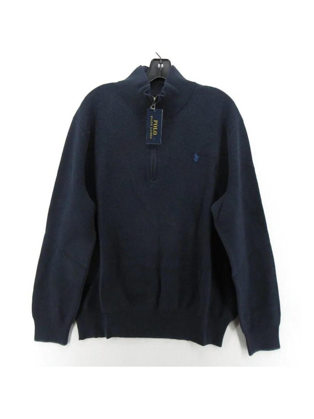 Polo Ralph Lauren Sweater 2XB Navy 1/4 Zip Pullover Pony Pima Cotton